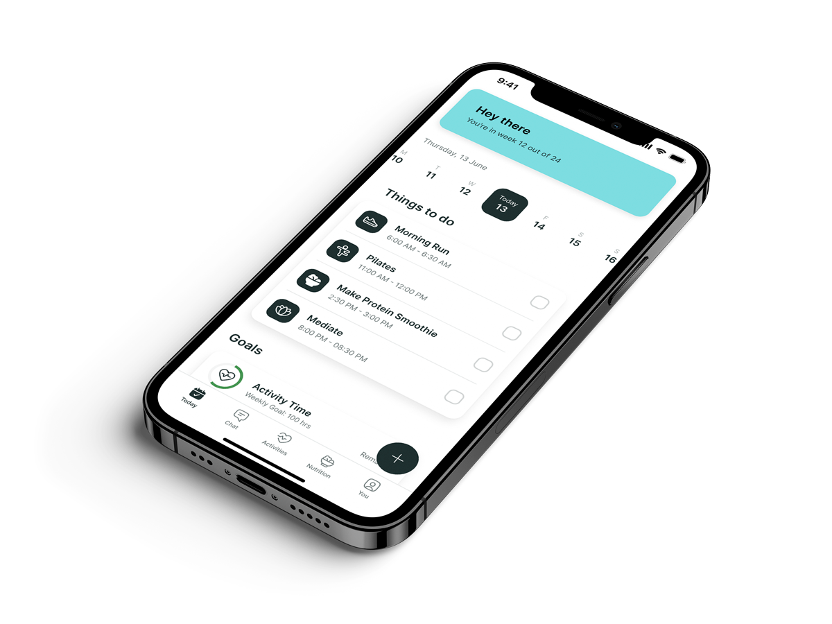 A mockup of the coaching app showcasing the features.